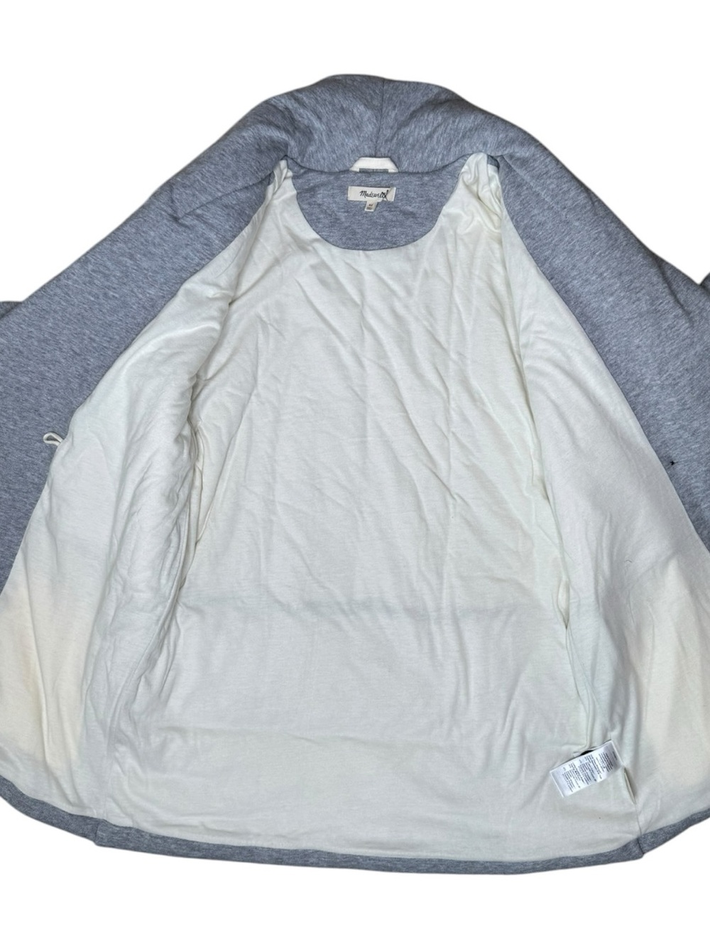 Madewell Sweatshirt Puffer Coat XS Button-Front Shawl Collar Gray NB332 - Picture 9 of 11